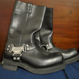 Harley-Davidson Black Leather Motorcycle Pull on Harness Boots
